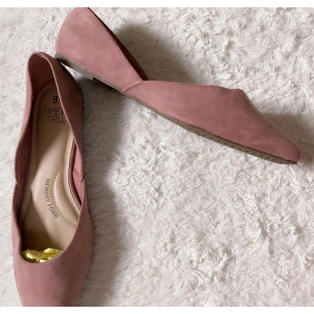 Pointed Toe Flats, Pink Suede - Picture 6 of 6